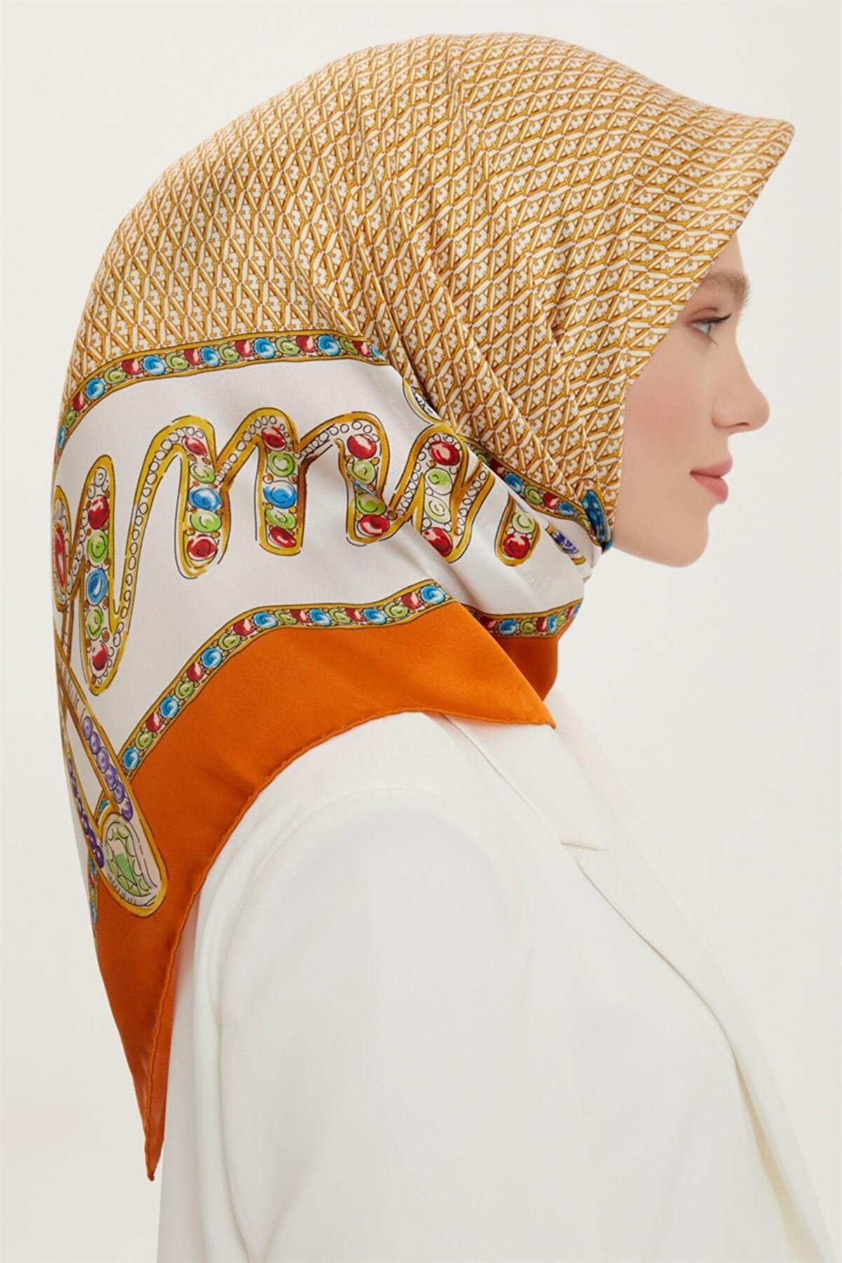 Armine 2022 İlkbahar Yaz Sezonu Twill İpek Eşarp Modelleri 8762D-21