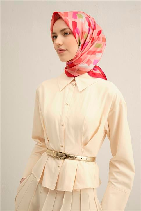 Armine Çiçek Desenli İpek Sura Eşarp 9341 51