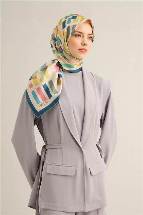 Armine Çiçek Desenli İpek Sura Eşarp 9341 81