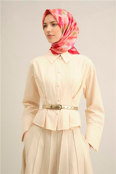 Armine Çiçek Desenli İpek Sura Eşarp 9341 51