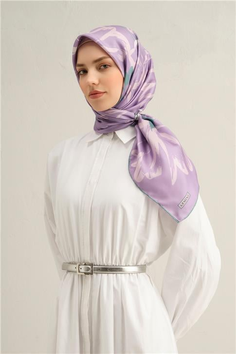 Armine Çiçek Desenli Saf İpek Sura Eşarp 9322D 57