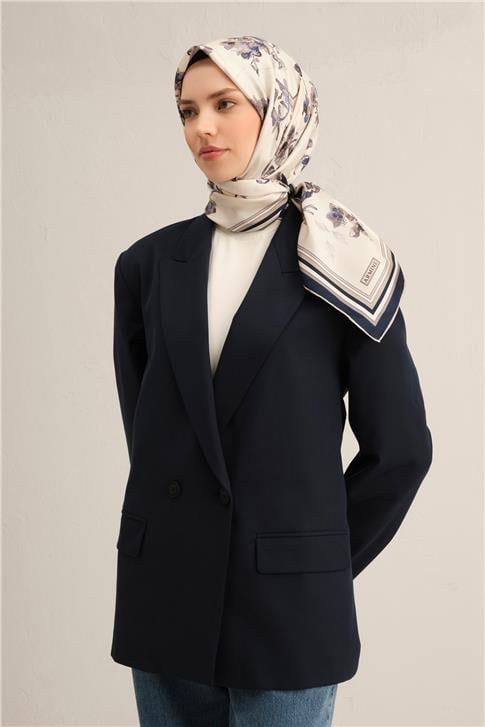 Armine Çiçek Desenli Saf İpek Sura Eşarp 9316D 86
