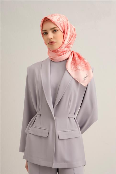 Armine Çiçek Desenli Saf İpek Sura Eşarp 9330D 09