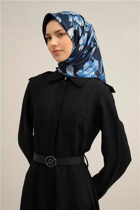 Armine Çiçek Desenli Saf İpek Sura Eşarp 9324D 51