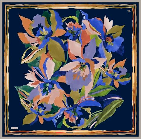 Armine Çiçek Desenli Saf İpek Sura Eşarp 9340D 55