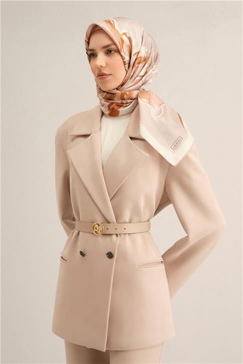 Armine Çiçek Desenli Saf İpek Sura Eşarp 9318D 33