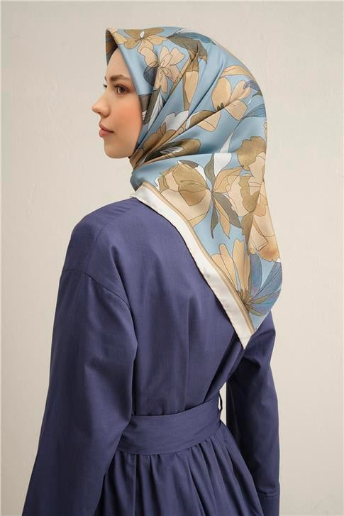 Armine Çiçek Desenli Saf İpek Sura Eşarp 9312D 56