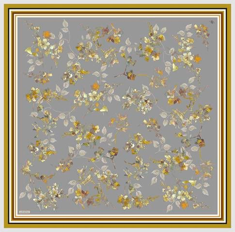 Armine Çiçek Desenli Saf İpek Sura Eşarp 9316D 34