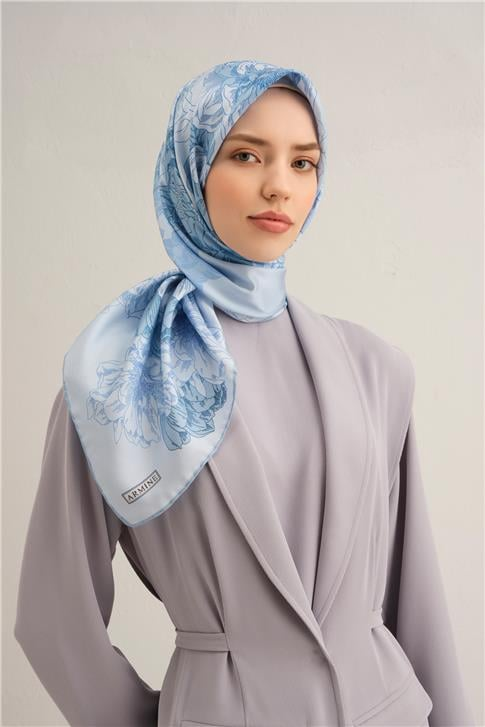 Armine Çiçek Desenli Saf İpek Sura Eşarp 9330D 81