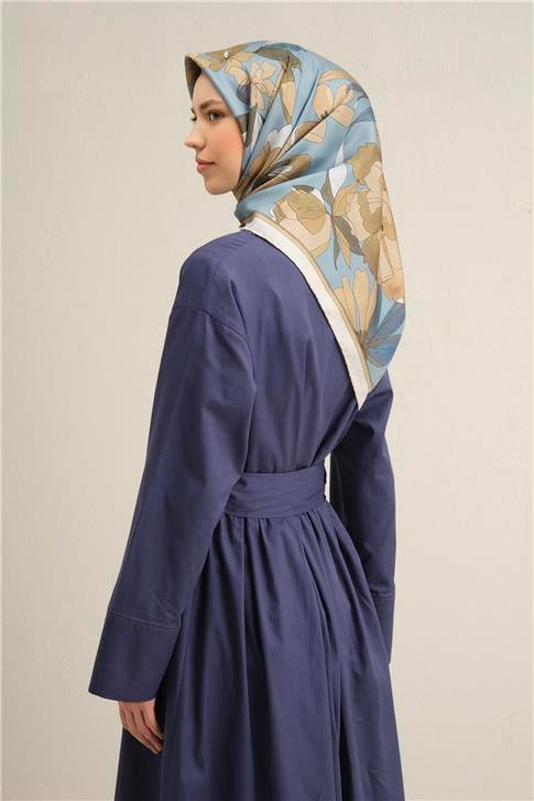 Armine Çiçek Desenli Saf İpek Sura Eşarp 9312D 56