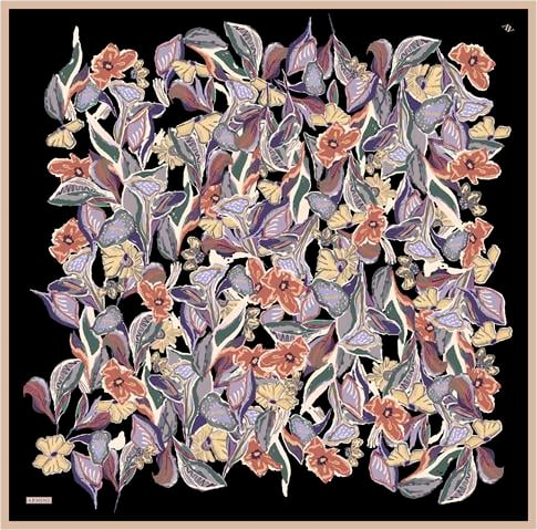 Armine Çiçek Desenli Saf İpek Sura Eşarp 9332D 38