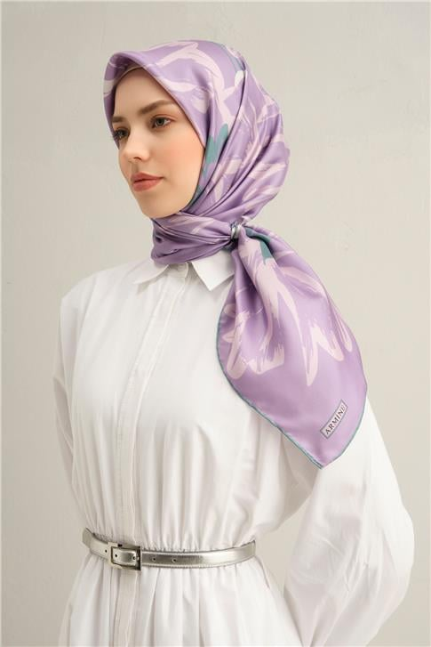 Armine Çiçek Desenli Saf İpek Sura Eşarp 9322D 57