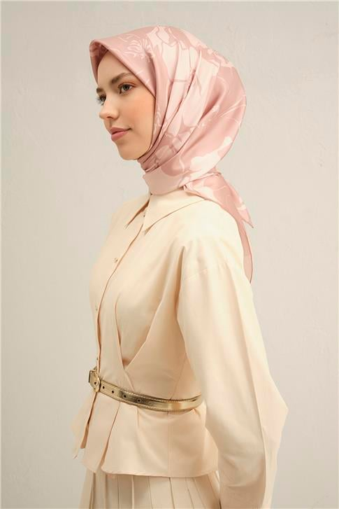 Armine Çiçek Desenli Saf İpek Sura Eşarp 9344D 32