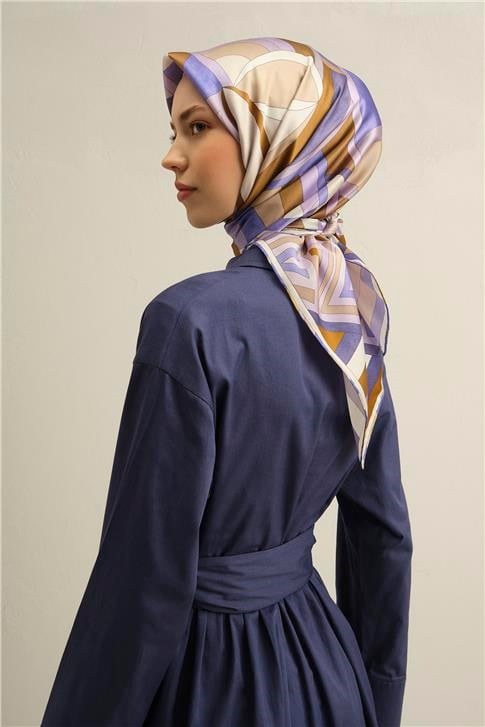 Armine Çiçek Desenli Saf İpek Sura Eşarp 9336 34