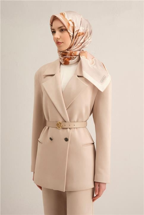 Armine Çiçek Desenli Saf İpek Sura Eşarp 9318D 33