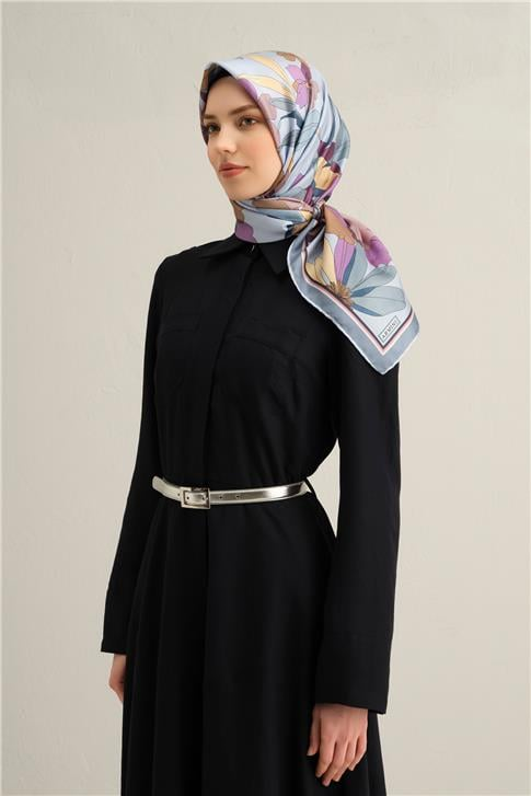 Armine Çiçek Desenli Saf İpek Sura Eşarp 9312D 35