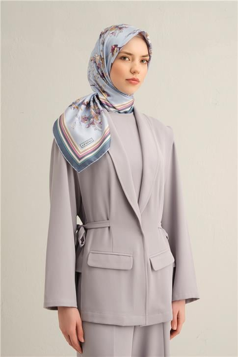 Armine Çiçek Desenli Saf İpek Sura Eşarp 9316D 36