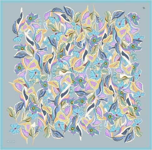 Armine Çiçek Desenli Saf İpek Sura Eşarp 9332D 80