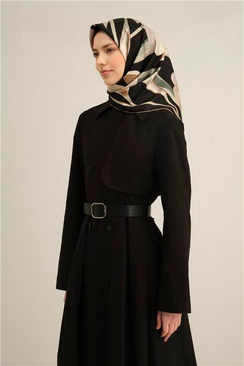 Armine Çiçek Desenli Saf İpek Sura Eşarp 9302D 08