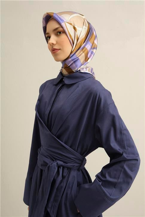 Armine Çiçek Desenli Saf İpek Sura Eşarp 9336 34