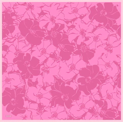 Armine Çiçek Desenli Saf İpek Twill Eşarp 9344D 30