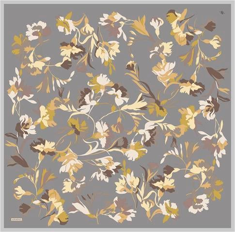Armine Çiçek Desenli Saf İpek Twill Eşarp 9342D 38
