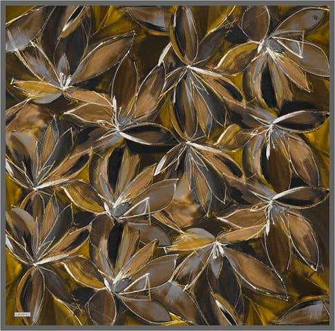 Armine Çiçek Desenli Saf İpek Twill Eşarp 9406D 82