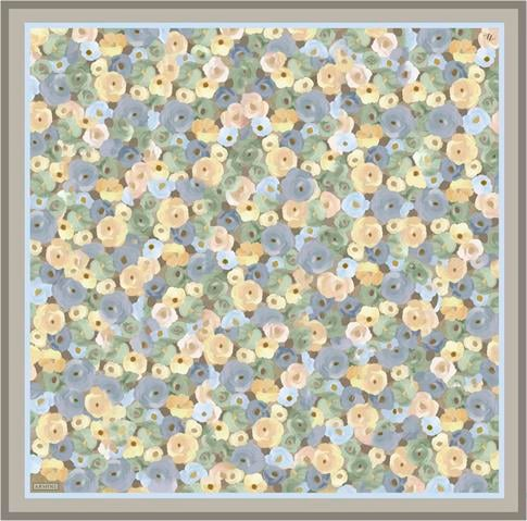 Armine Çiçek Desenli Saf İpek Twill Eşarp 9300D 03