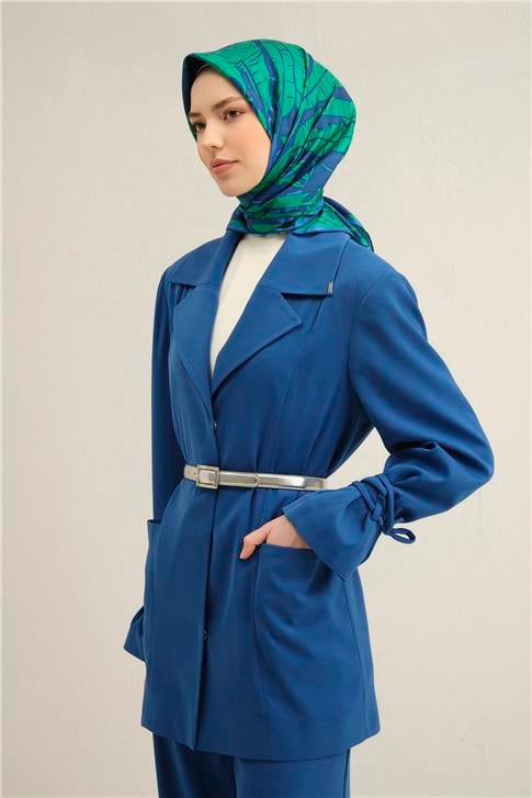 Armine Çiçek Desenli Saf İpek Twill Eşarp 9302D 04