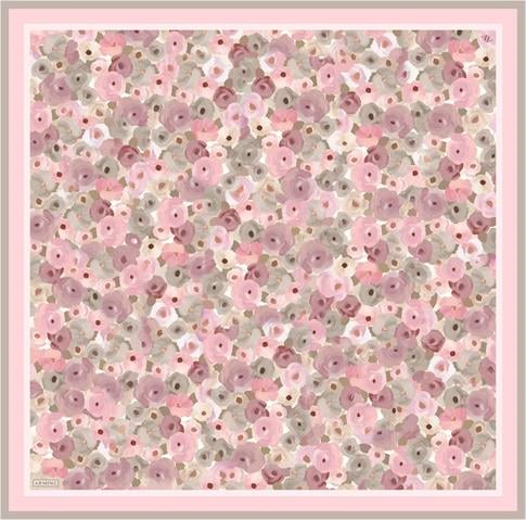 Armine Çiçek Desenli Saf İpek Twill Eşarp 9300D 35