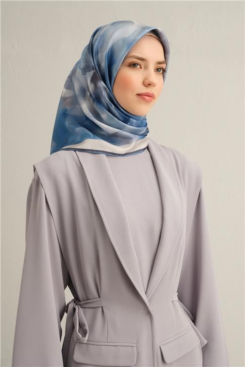 Armine Çiçek Desenli Saf İpek Twill Eşarp 9310D 38