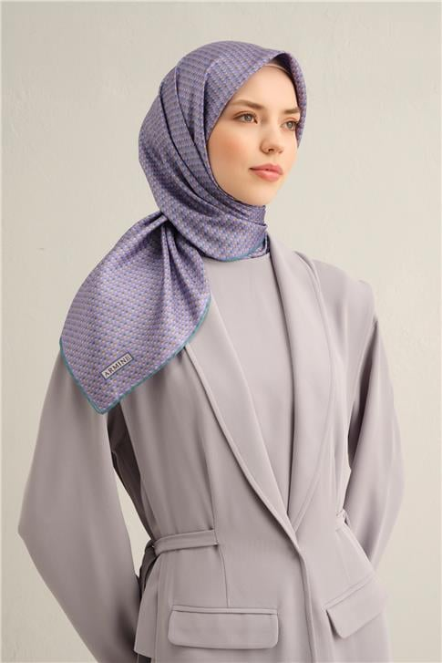 Armine Çiçek Desenli Saf İpek Twill Eşarp 9307D 55