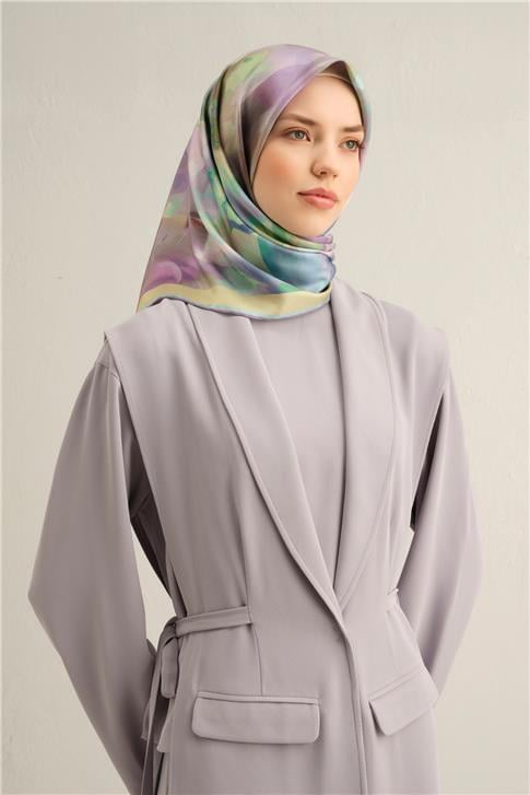 Armine Çiçek Desenli Saf İpek Twill Eşarp 9310D 83