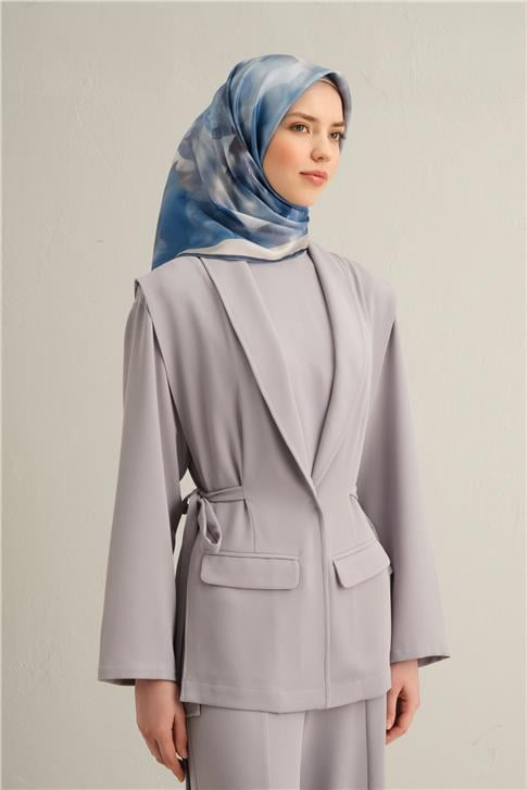 Armine Çiçek Desenli Saf İpek Twill Eşarp 9310D 38