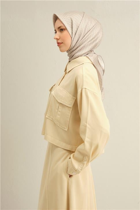 Armine Çiçek Desenli Saf İpek Twill Eşarp 9307D 03