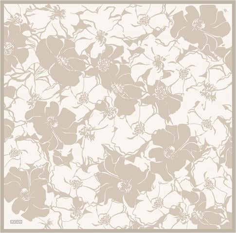 Armine Çiçek Desenli Saf İpek Twill Eşarp 9344D 31
