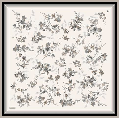 Armine Çiçek Desenli Saf İpek Twill Eşarp 9316D 85