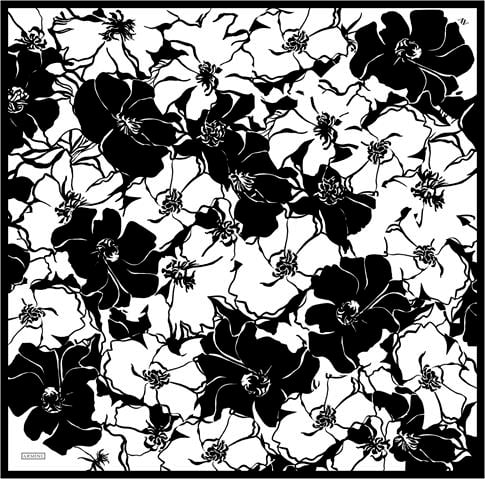 Armine Çiçek Desenli Saf İpek Twill Eşarp 9344D 44