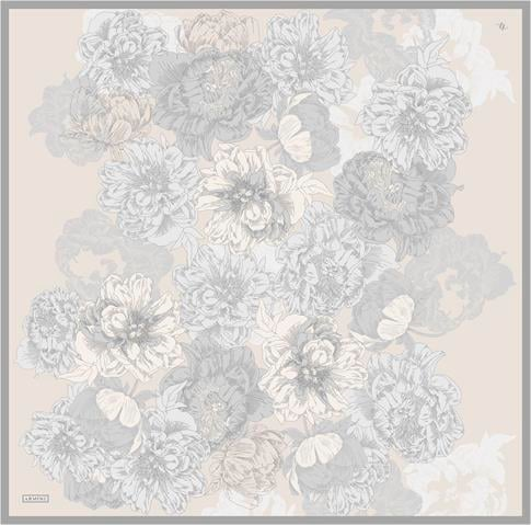 Armine Çiçek Desenli Saf İpek Twill Eşarp 9330D 02