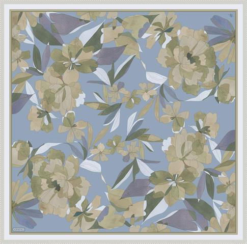 Armine Çiçek Desenli Saf İpek Twill Eşarp 9312D 56