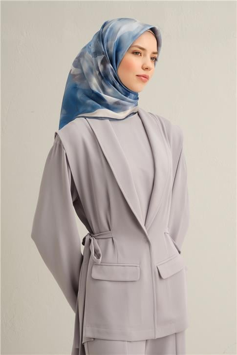 Armine Çiçek Desenli Saf İpek Twill Eşarp 9310D 38