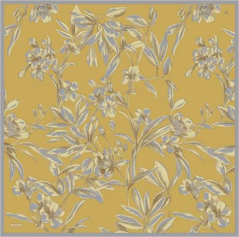 Armine Çiçek Desenli Saf İpek Twill Eşarp 9324D 04
