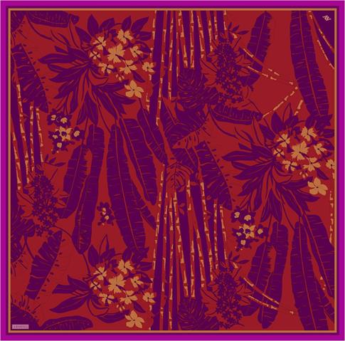 Armine Çiçek Desenli Saf İpek Twill Eşarp 9353D 07