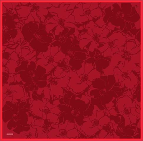 Armine Çiçek Desenli Saf İpek Twill Eşarp 9344D 38