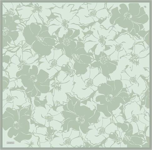 Armine Çiçek Desenli Saf İpek Twill Eşarp 9344D 37