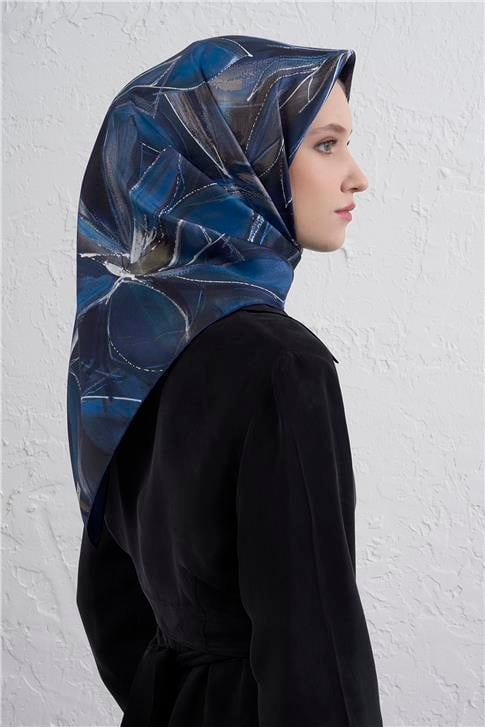 Armine Çiçek Desenli Saf İpek Twill Eşarp 9406D 83