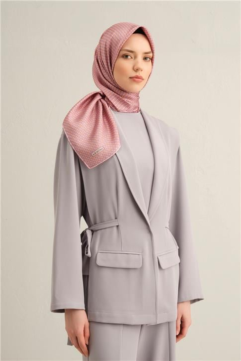 Armine Çiçek Desenli Saf İpek Twill Eşarp 9307D 33