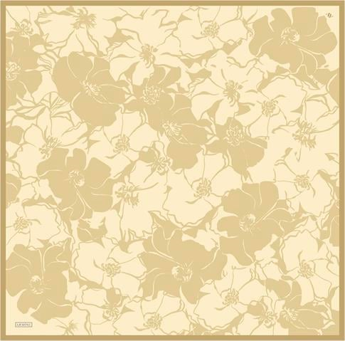 Armine Çiçek Desenli Saf İpek Twill Eşarp 9344D 33