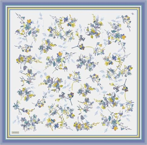 Armine Çiçek Desenli Saf İpek Twill Eşarp 9316D 83