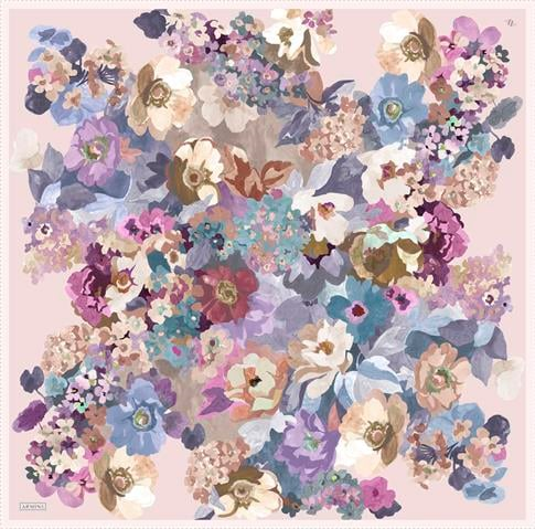 Armine Çiçek Desenli Saf İpek Twill Eşarp 9334D 39